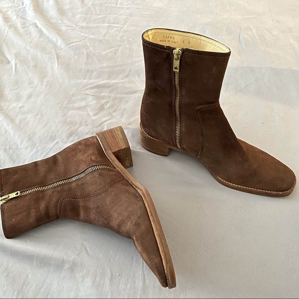 6 Women leather Boots ISAAC Italy  winter boots Suede Leather Ankle boots sz 6